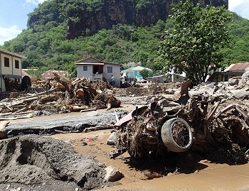 Village of Coulibistrie flooded